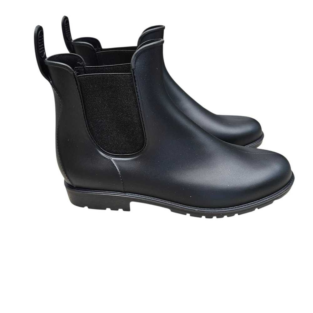 Asgard Rain Boots Womens Size 7 Black Waterproof Chelsea Ankle Matte Rubber Sole